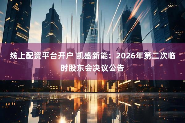 线上配资平台开户 凯盛新能：2026年第二次临时股东会决议公告